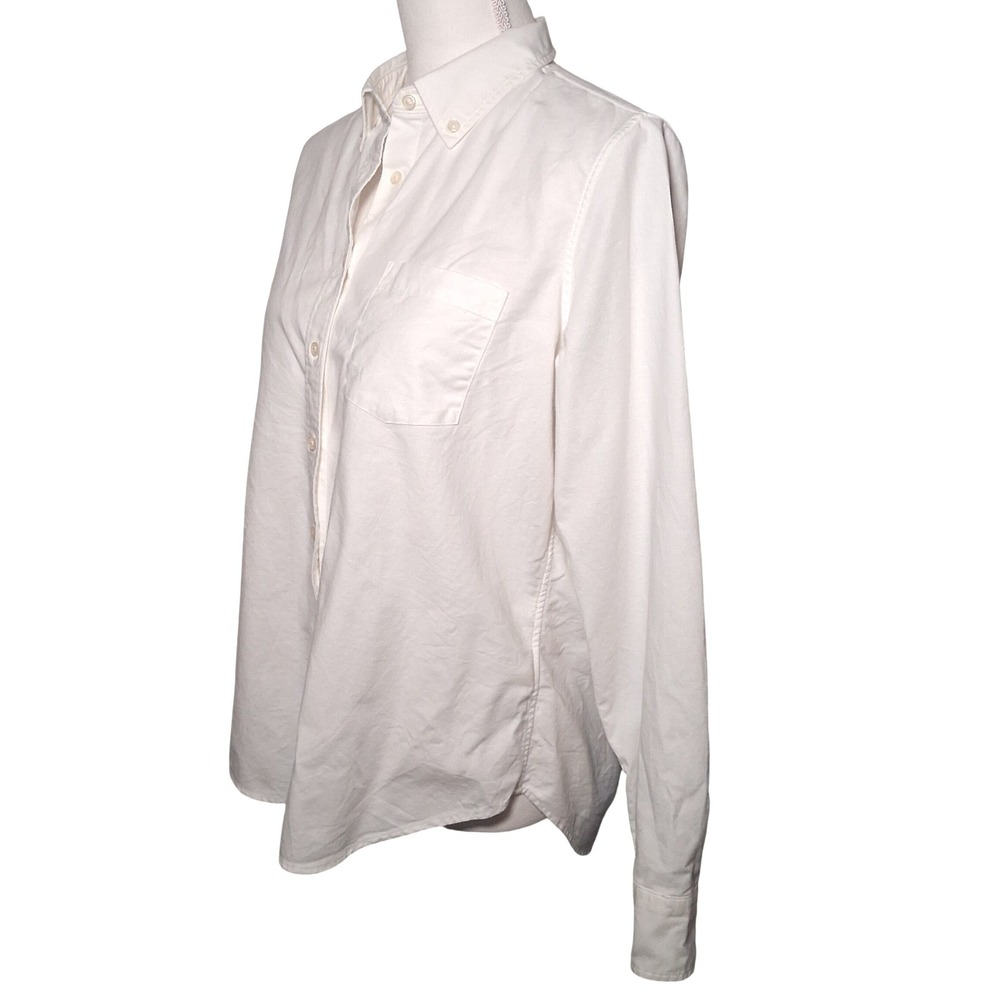GAP Perfect Shirt M Optic White Button Down Long Sleeve Stretch Womens - Picture 5 of 12